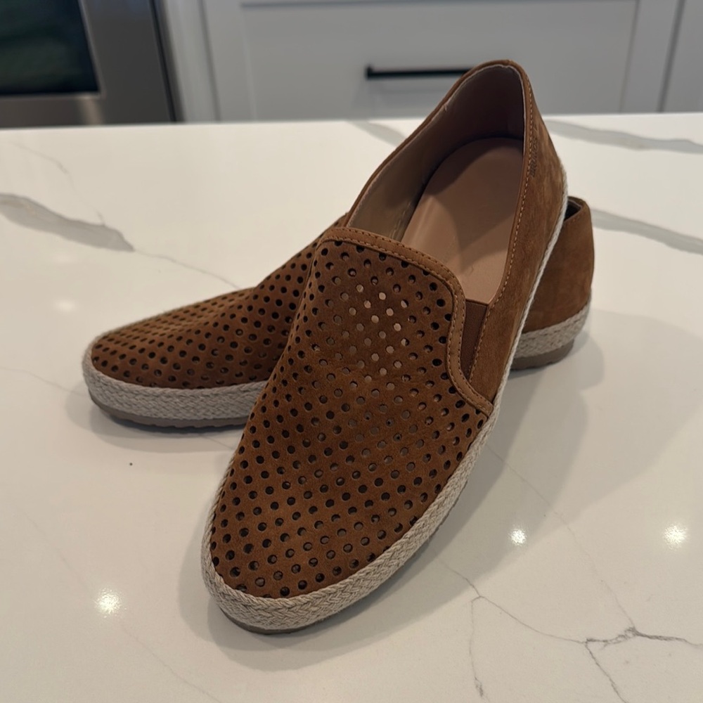 BRUNOS Men's Loafer made of soft calfskin suede leather Brown Slip-On Loafers.